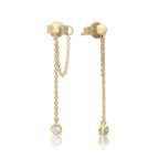 Diamonfire Stud Earrings with Zirconia Chain Drop