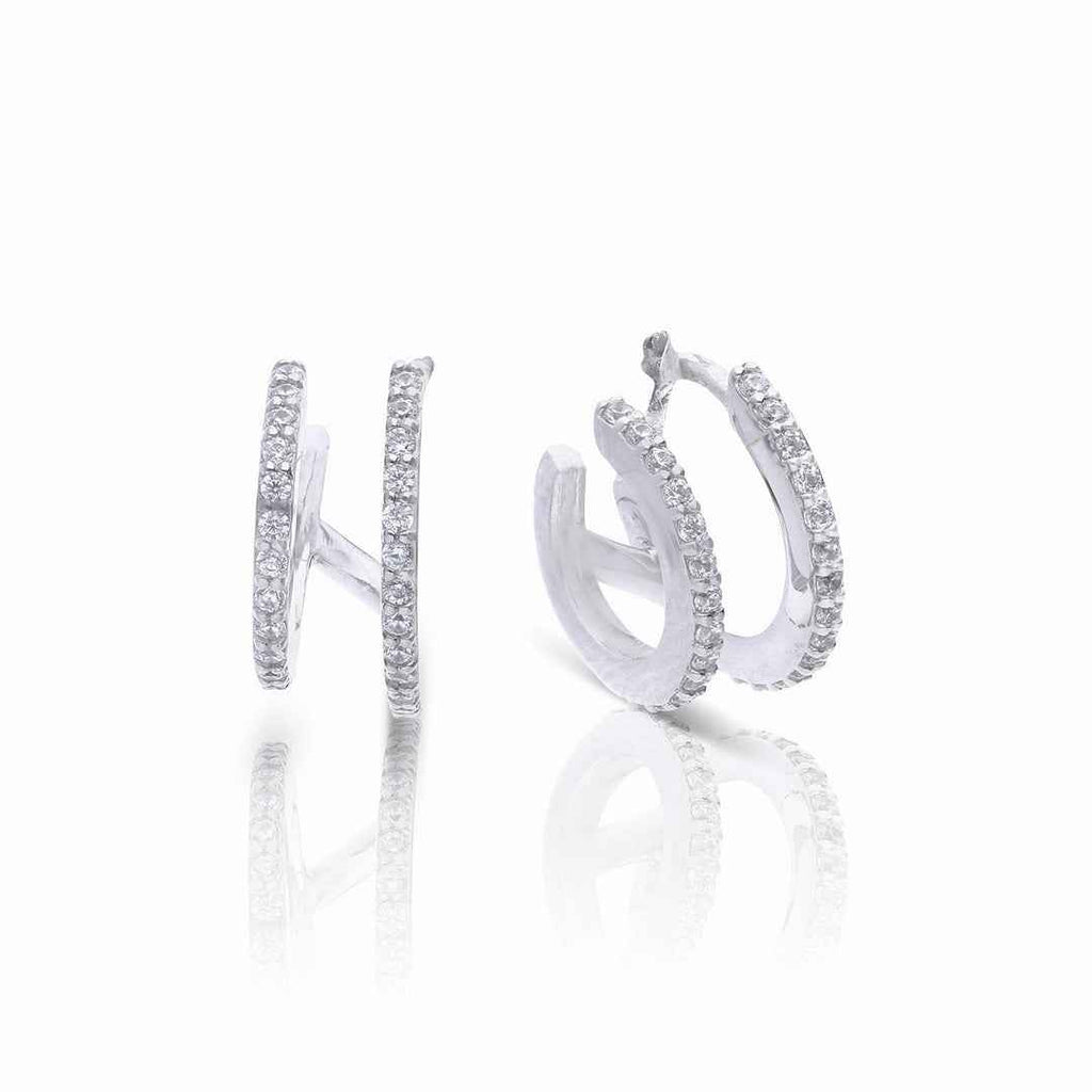 Diamonfire Double Row Hoop Earrings