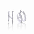 Diamonfire Double Row Hoop Earrings