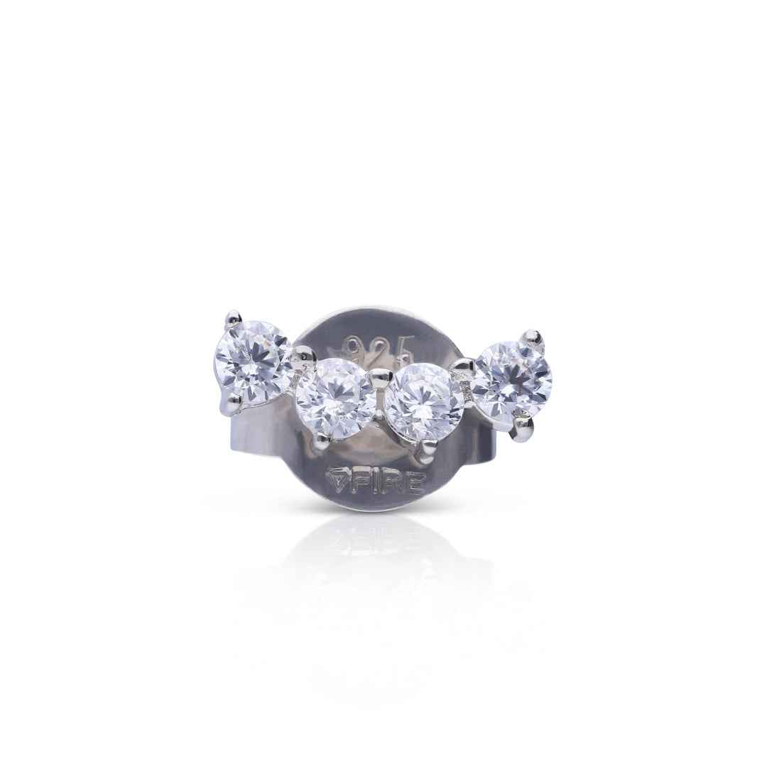 Diamonfire Single Four Stone Crawler Stud Earring