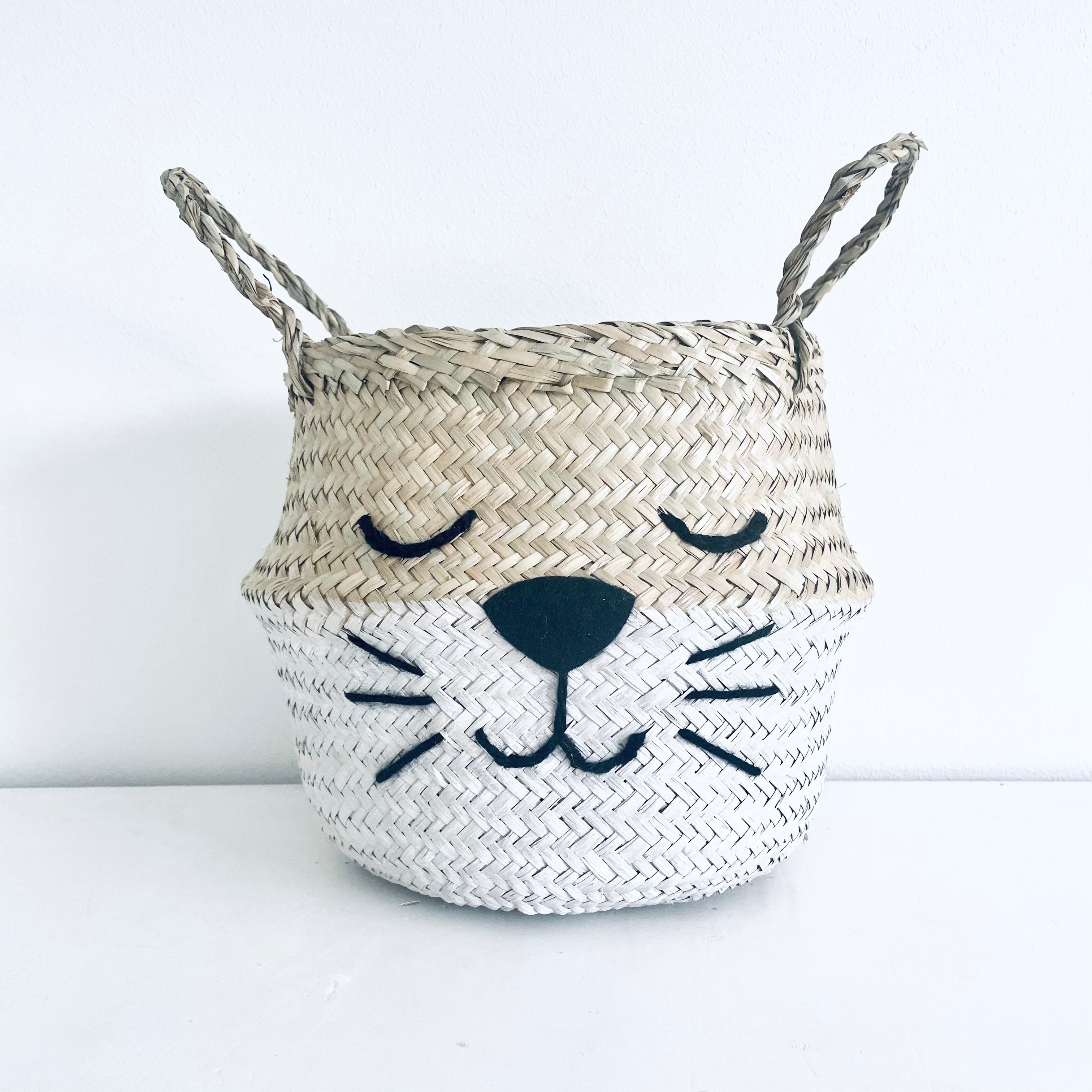 White Bottom Whiskers Basket - Small
