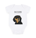 Mischievous Hot Dog Baby Bodysuit – Too Cute to Handle! Black & Tan Dachshund