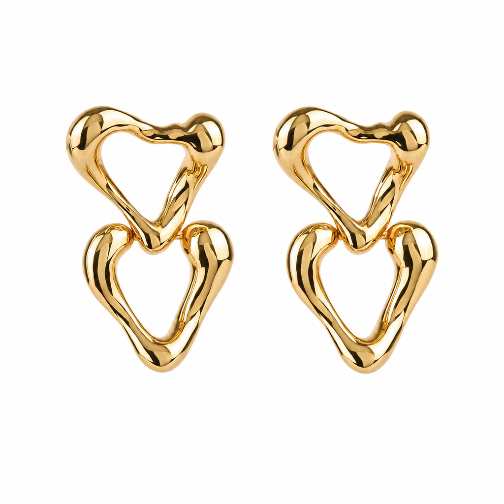 Heart Drop Statement Earrings