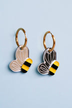 Bee Hoop Earrings