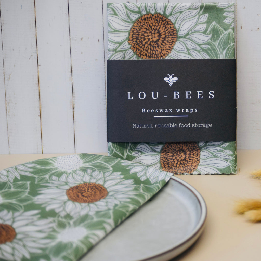 Sunflower Beeswax Wrap 12" - Handmade in the UK | Eco-Friendly Food Storage
