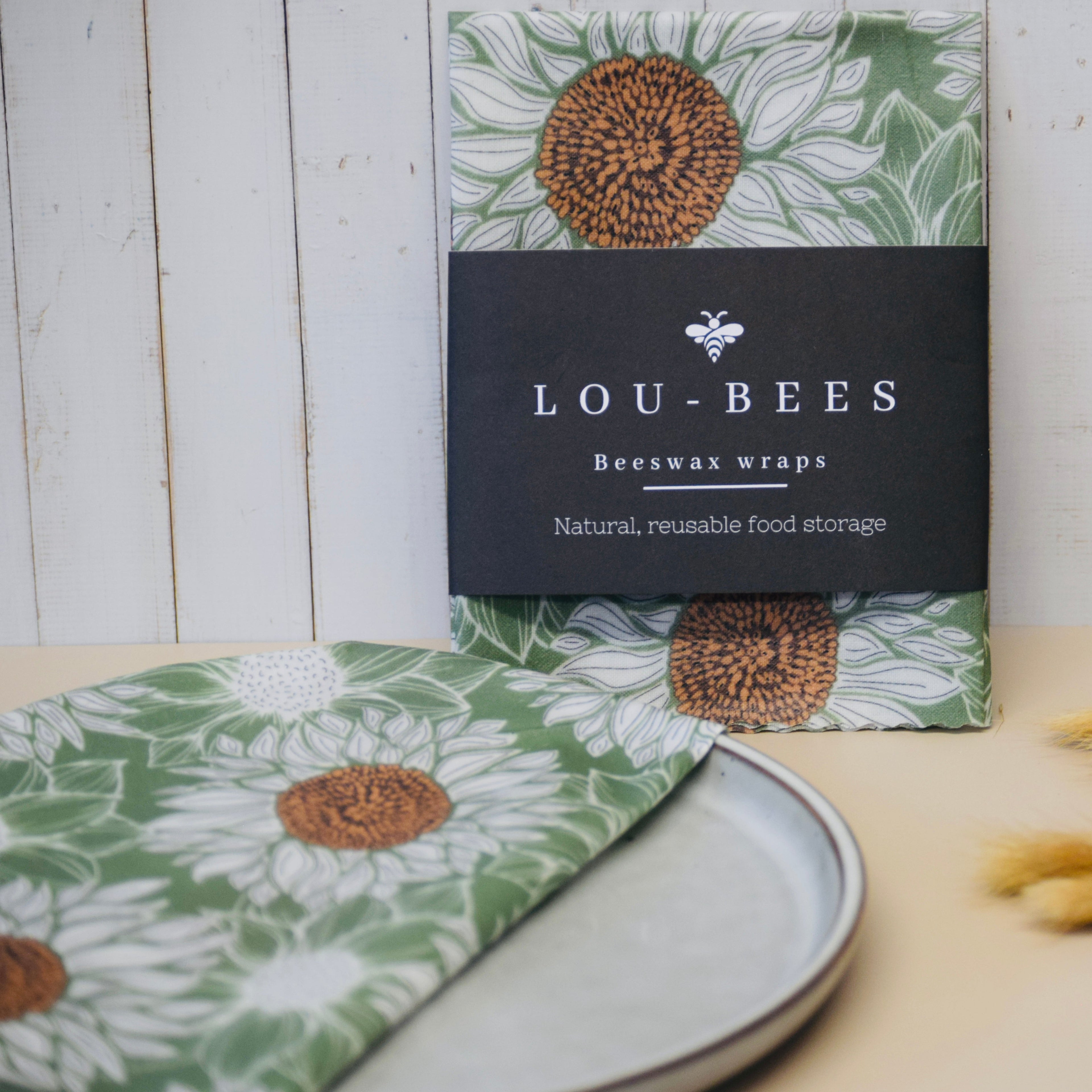 Sunflower Beeswax Wrap 12" - Handmade in the UK | Eco-Friendly Food Storage