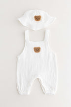 The Bear Set Hat & Romper White