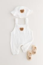 The Bear Set Hat & Romper White