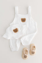 The Bear Set Hat & Romper White