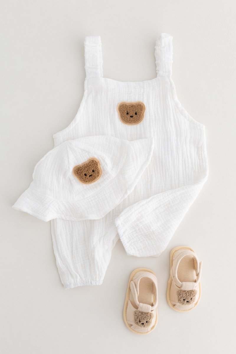 The Bear Set Hat & Romper White