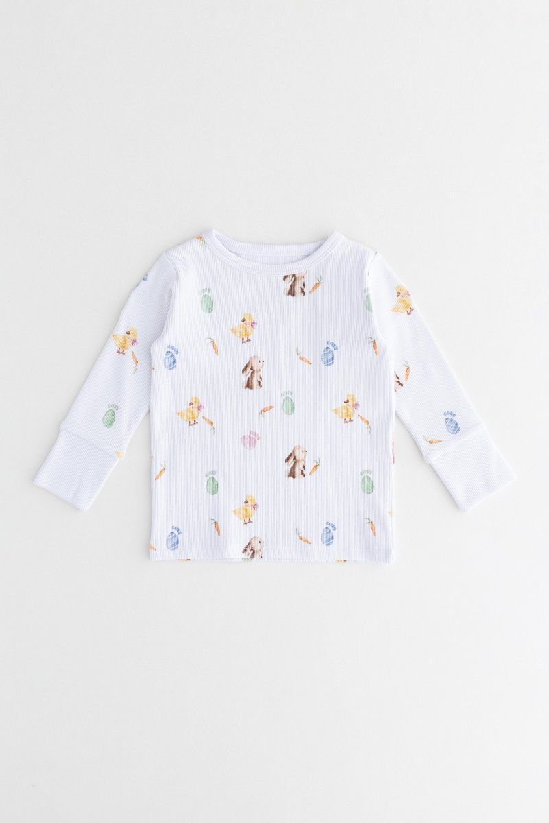The COZY Hop Ribbed Cotton Two-Piece Set Long Sleeve Pyjamas