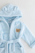 COZY Bear Hooded Dressing Gown Bear Ears - Blue