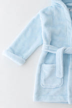 COZY Bear Hooded Dressing Gown Bear Ears - Blue