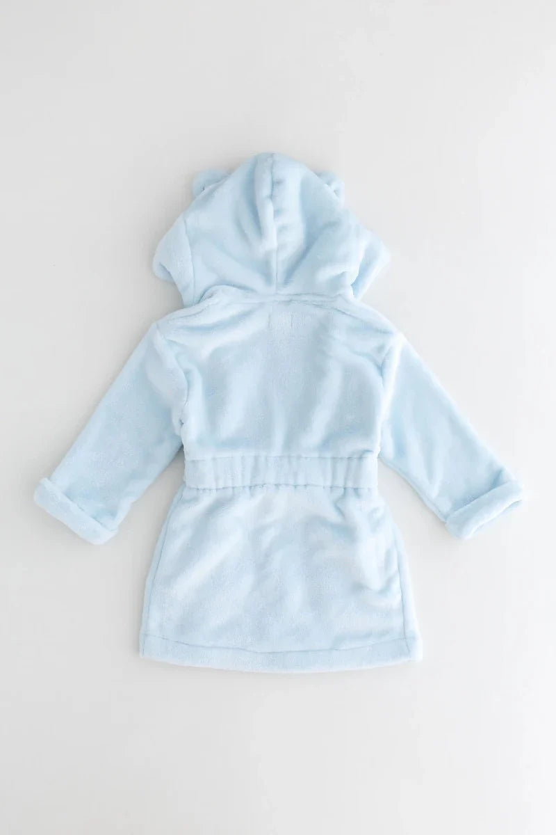 COZY Bear Hooded Dressing Gown Bear Ears - Blue
