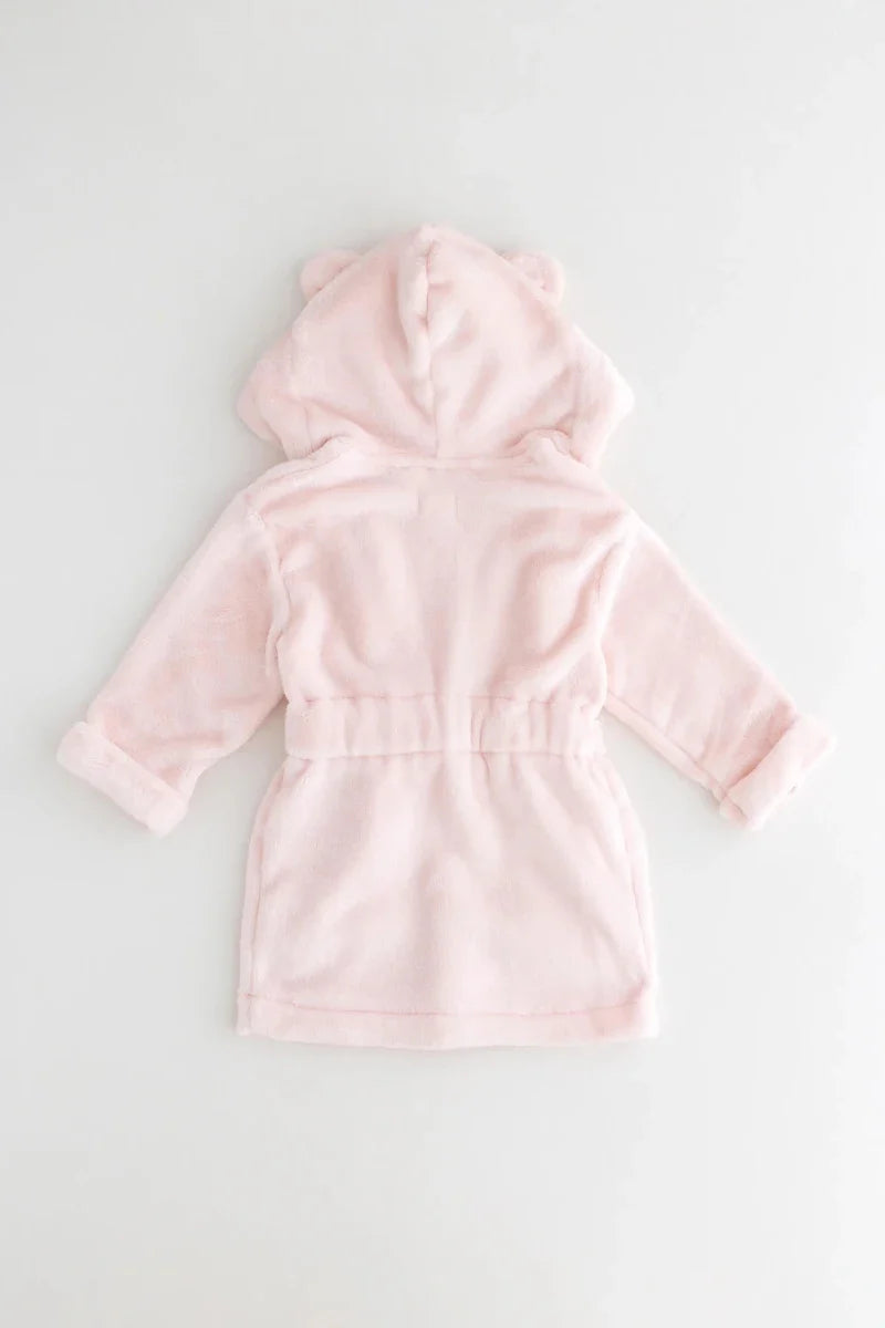 COZY Bear Hooded Dressing Gown Bear Ears - Pink