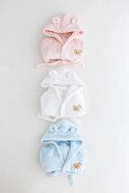 COZY Bear Hooded Dressing Gown Bear Ears - Blue