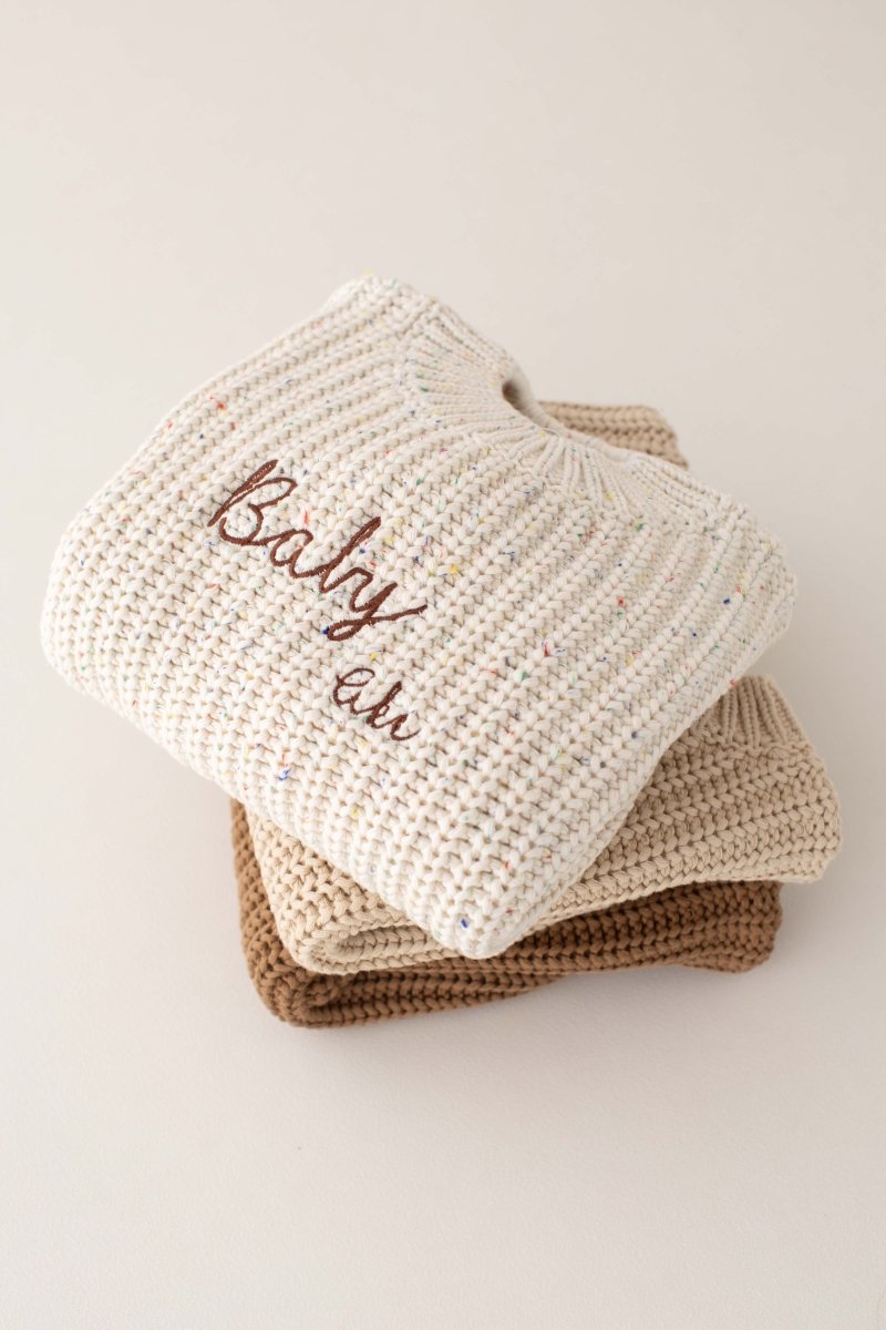 COZY Rainbow Speckle Chunky Sweater | Natural