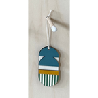 Geometric Decoration - Mini Mid-Century Wall Art - Little Wooden Decoration - Green & Yellow Decor