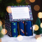 Outer Space Sock Box - 3 Pairs of Bamboo Socks (His)