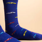 Blue Classic Car Bamboo Socks