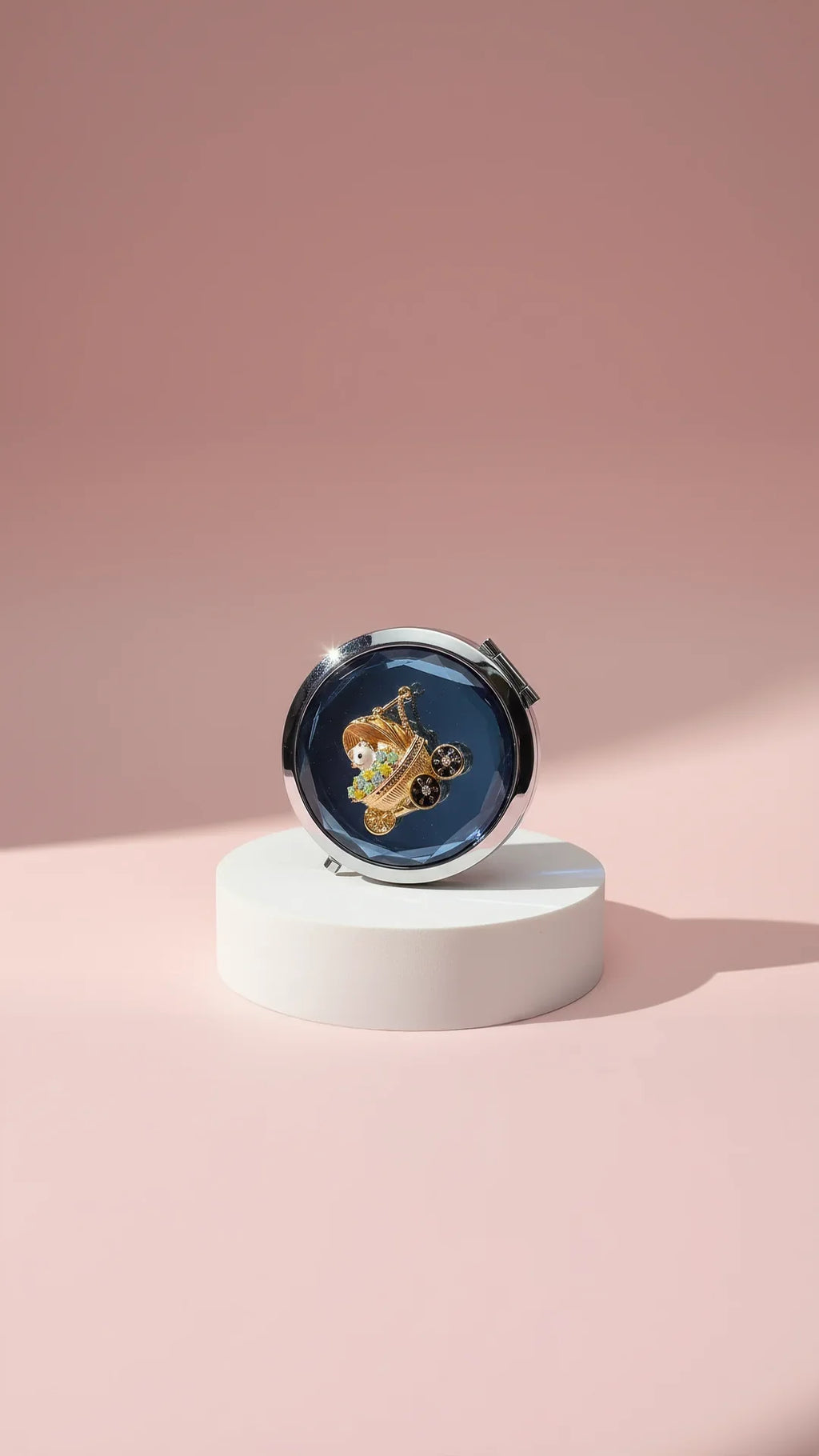 Floral Pram Compact Mirror & Gift Box