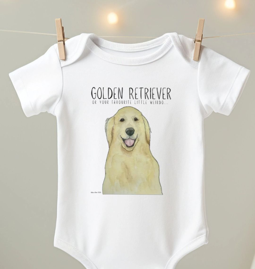 Golden Retriever Baby Bodysuit: For Your Little Weirdo with Big Puppy Energy!