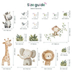 Watercolor Safari Animals Wall Decals, Removable Nursery Decor