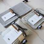 Kitchen Trio Grey Striped Linen