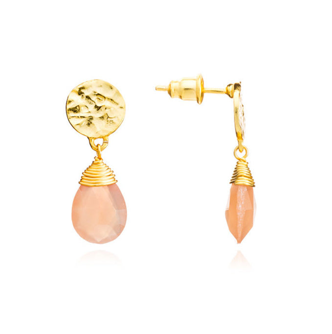Classic Athena Kate Drop Earrings Peach Moonstone