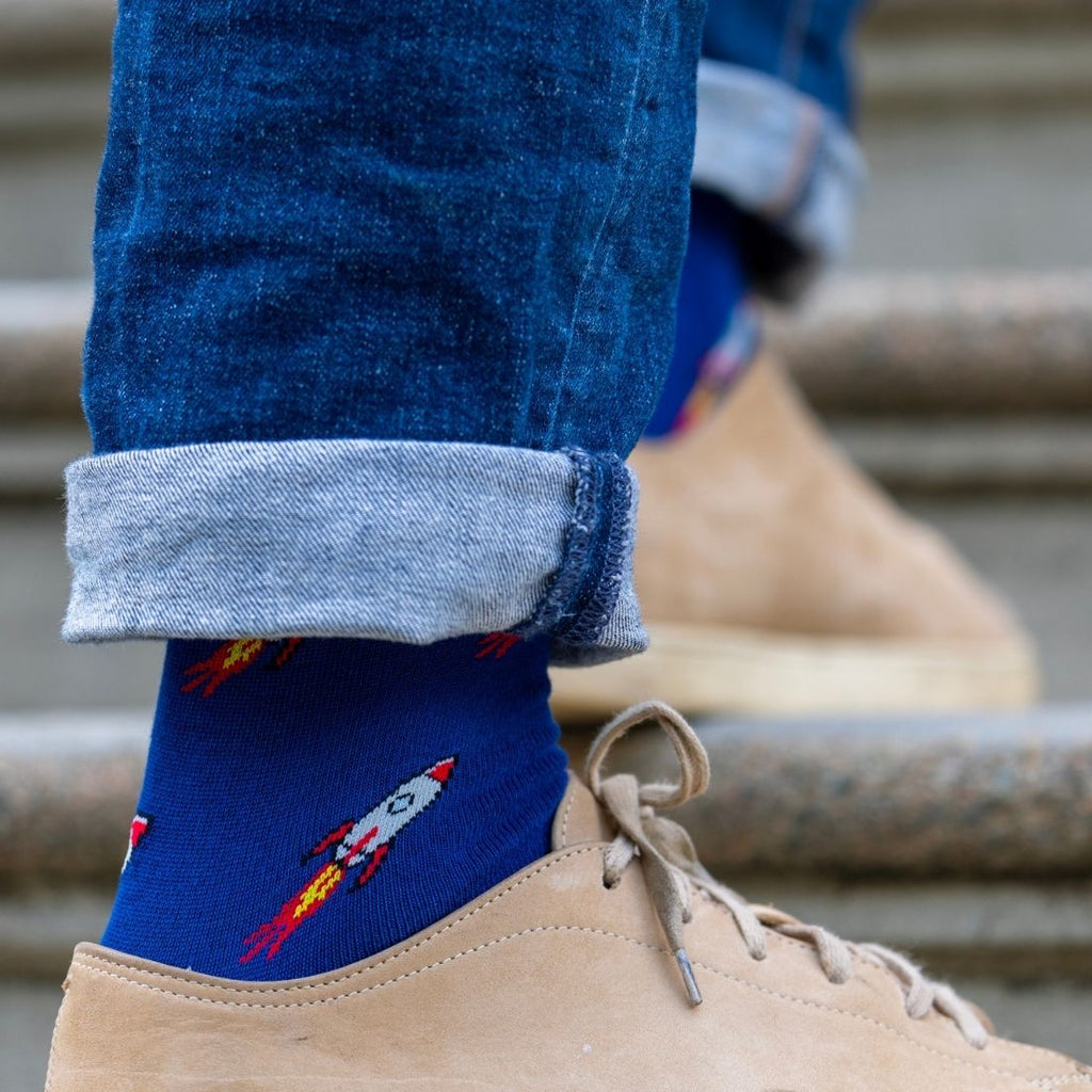 Rocket Ship Bamboo Socks