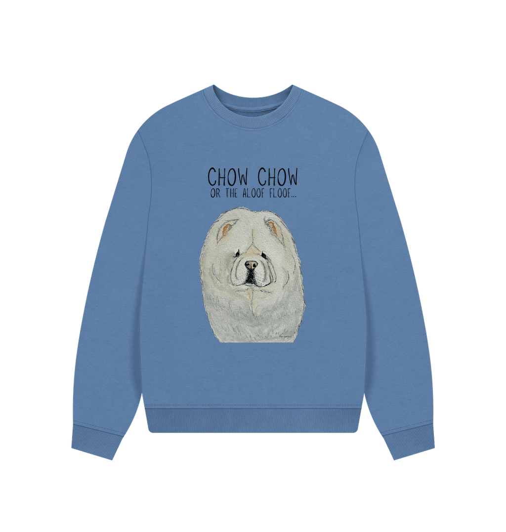 Snuggle Up in Style with the Cream Chow Chow Women's Oversized Sweatshirt – Aloof Floof Approved!
