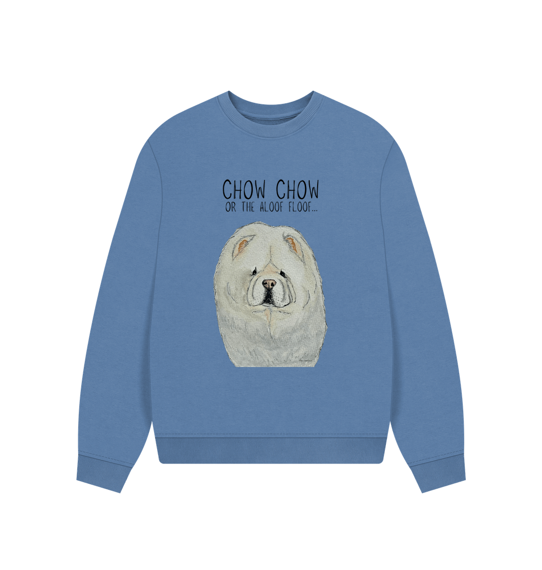 Snuggle Up in Style with the Cream Chow Chow Women's Oversized Sweatshirt – Aloof Floof Approved!