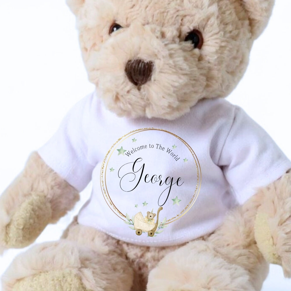 Personalised Welcome to the World Baby Gift Box - Teddy & Vest