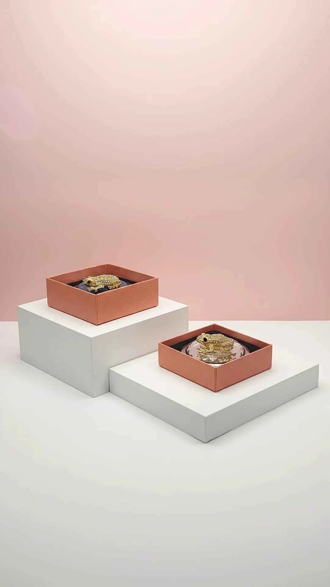 Crystal Frog Compact Mirror & Gift Box