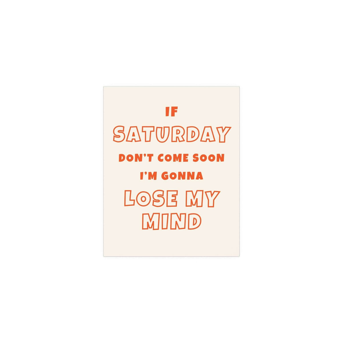 Sam Fender - Saturday (Off-white + Orange)