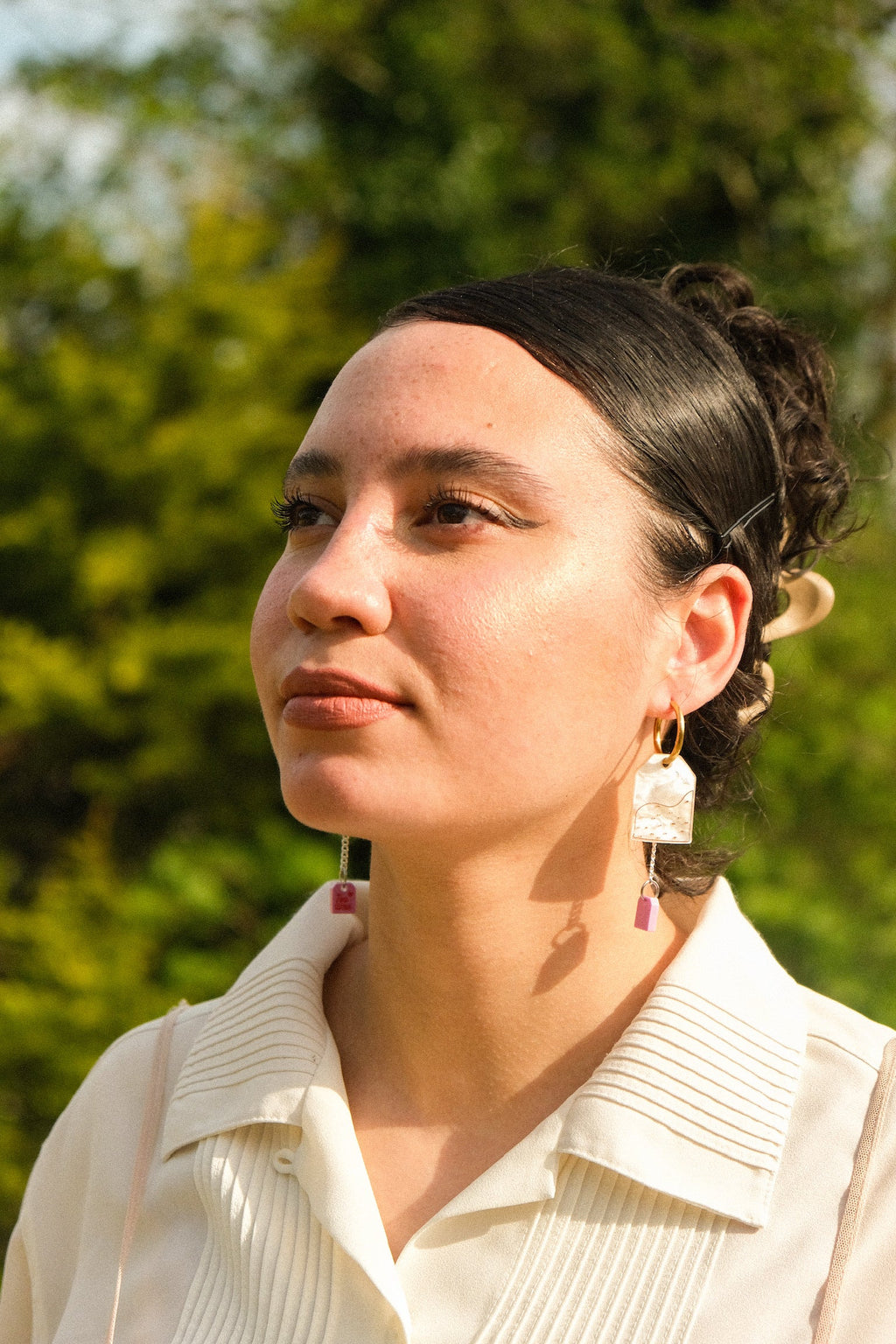 Tea Bag Hoop Earrings