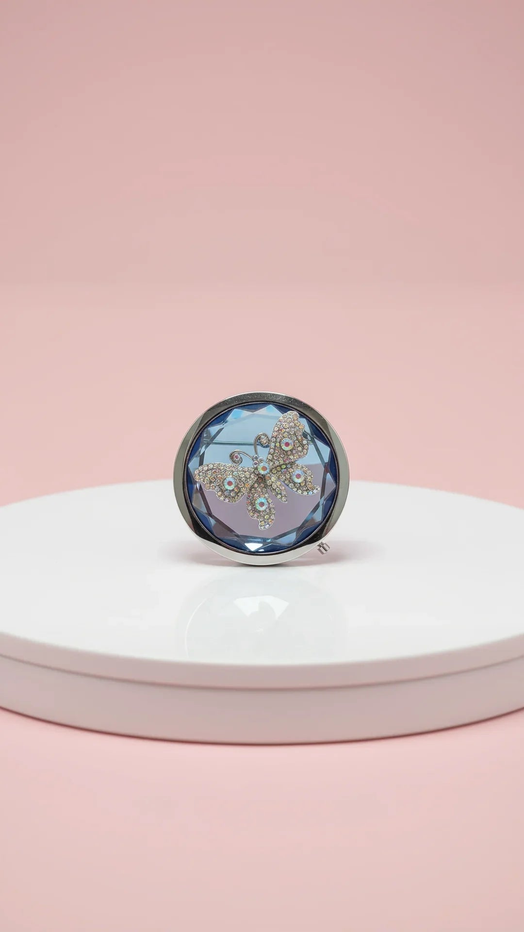 Butterfly Sparkly Compact Mirror With Gift Box