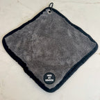 Mini Dog Towel + Clip, Grey & Black