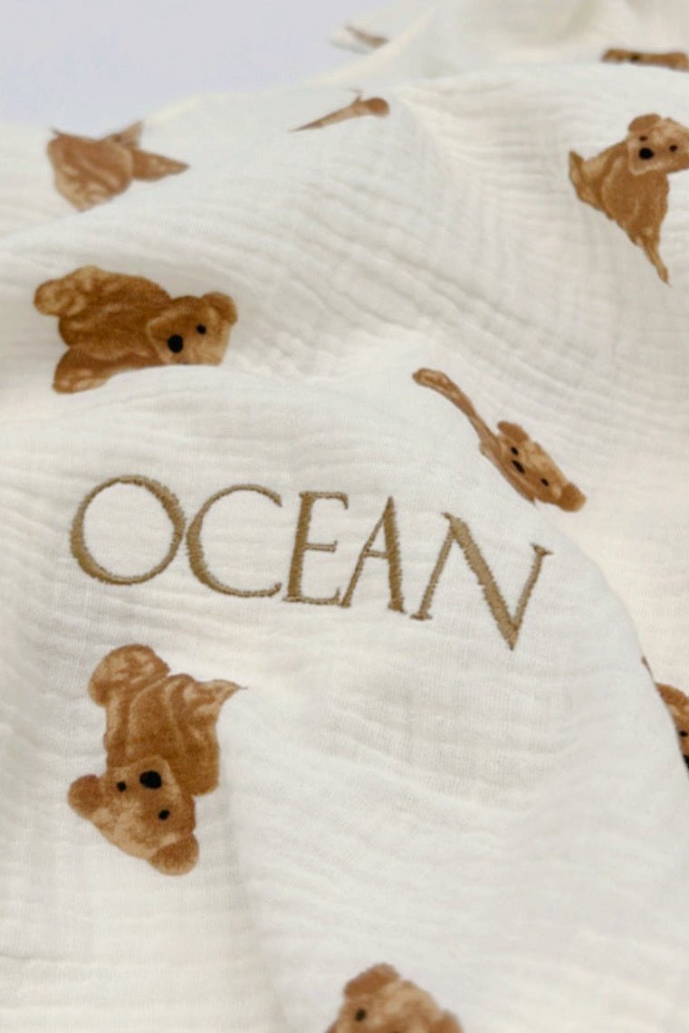 The Bear Muslin Blanket Swaddle