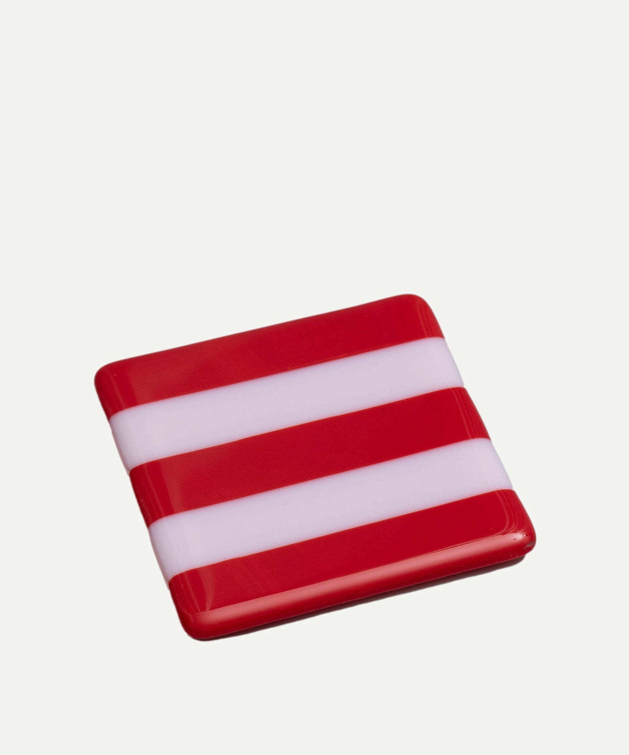 Fused Glass Coaster – Handmade Striped Bullseye Design by David Perry Glass & Ceramics (10cm-striped-dual-coloured-coaster-bullseye-collection)