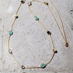 Penelope Multi-Stone Necklace: Pariba Onyx, Rose Quartz & Smoky Quartz