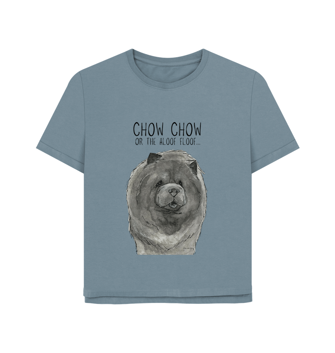 Stylish & Comfy: Blue Chow Chow Women's Relaxed Fit T-Shirt – The Perfect Fit for Dog Lovers!