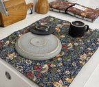 Strawberry Thief Blue Dish Drying Mat