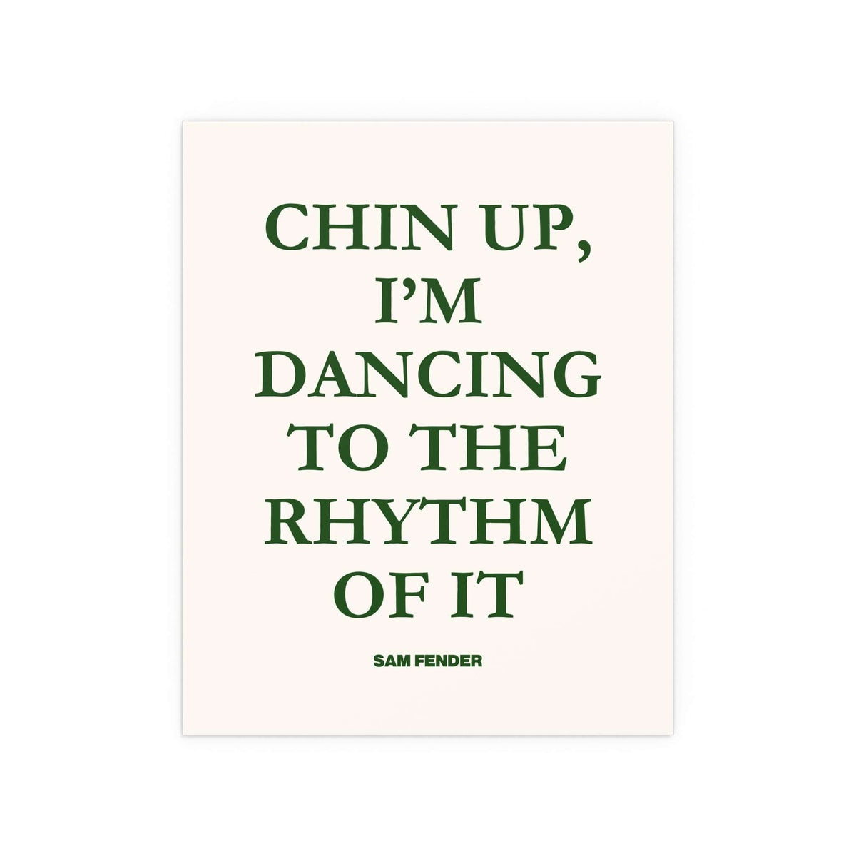 Sam Fender - Chin Up (Green + Off-white)