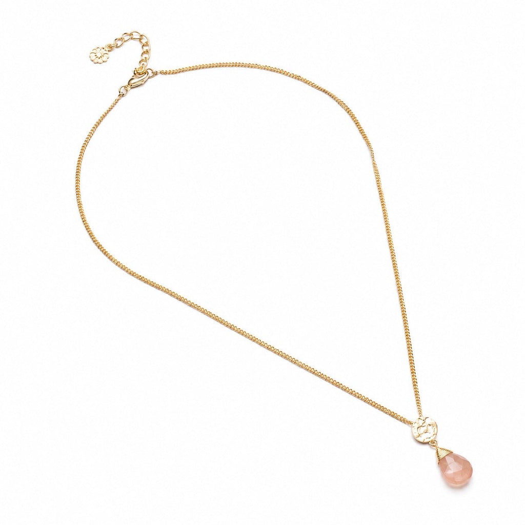 Classic Athena Kate Gemstone Necklace: Peach Moonstone
