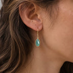 Simi Teardrop Gemstone Earrings: Pariba Onyx