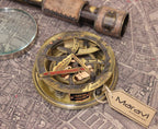 Antique Gilbert and Sons Compass Sundial Copper Dial