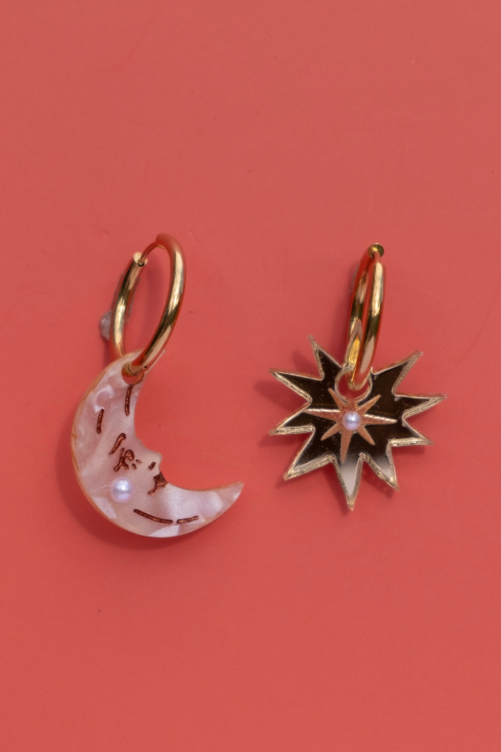 Guiding Star & Moon Hoop Earrings