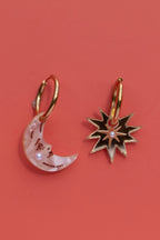Guiding Star & Moon Hoop Earrings