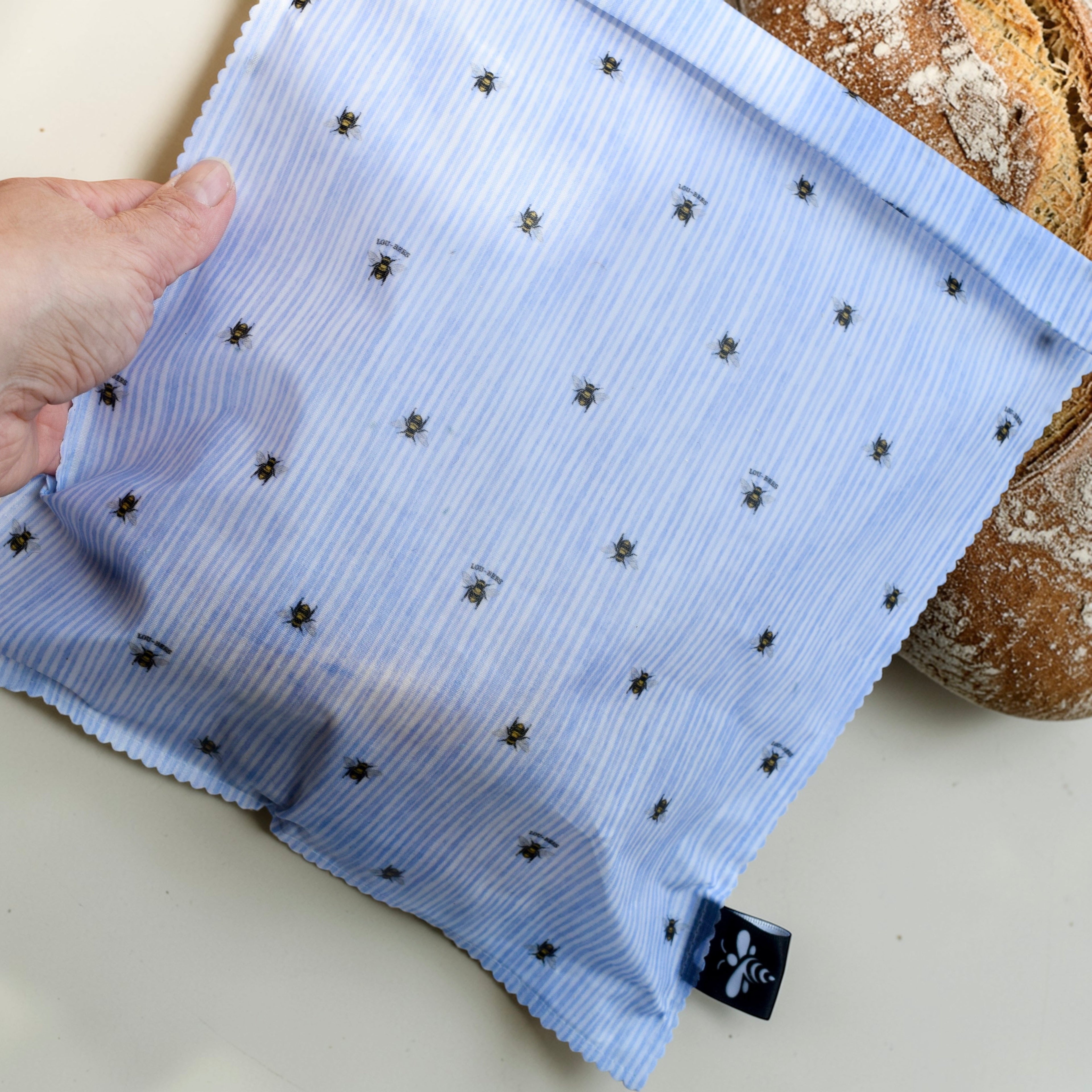 Lou-bees Designed Blue Bee Beeswax Food Bag – Reusable Eco Storage